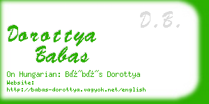 dorottya babas business card